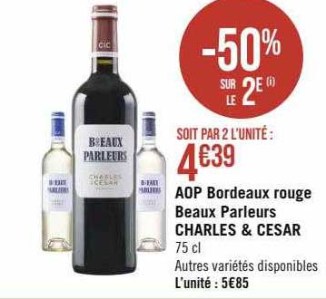 aop bordeaux rouge beaux parleurs charles & césar