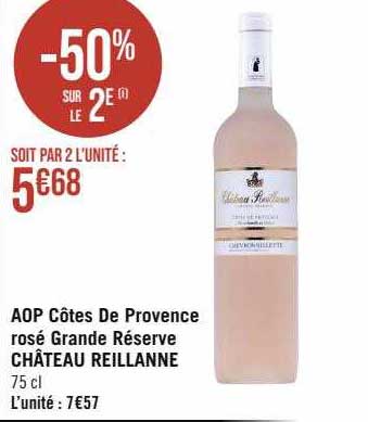 Aop Côtes De Provence Rosé Grande Réserve Château Reillanne