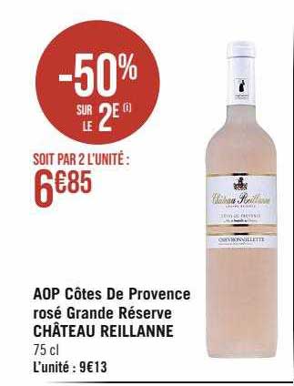 aop côtes de provence rosé grande réserve château reillanne