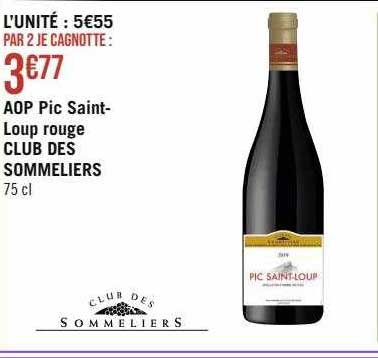 aop pic saint-loup rouge club des sommeliers