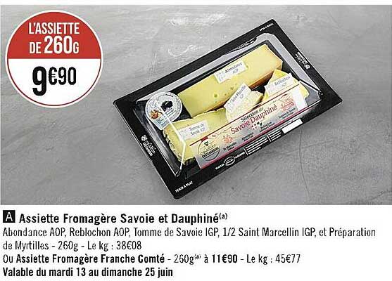 assiette fromagère savoie et dauphiné ou assiette fromagère franche comté