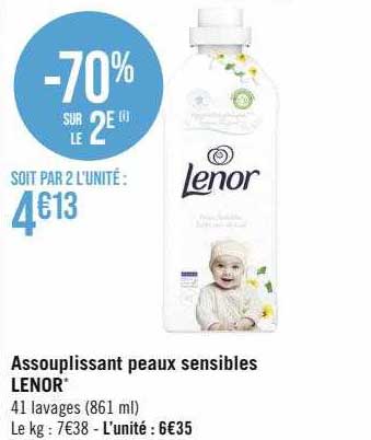 assouplissant peaux sensibles lenor