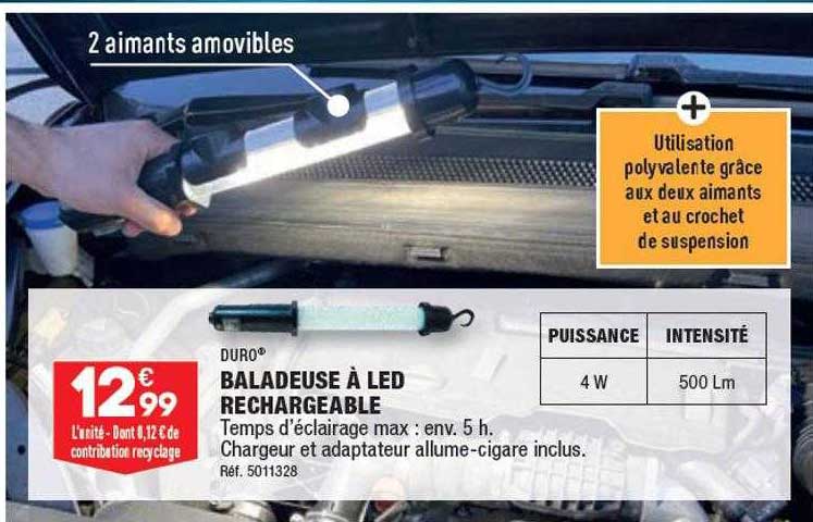 baladeuse à led rechargeable duro