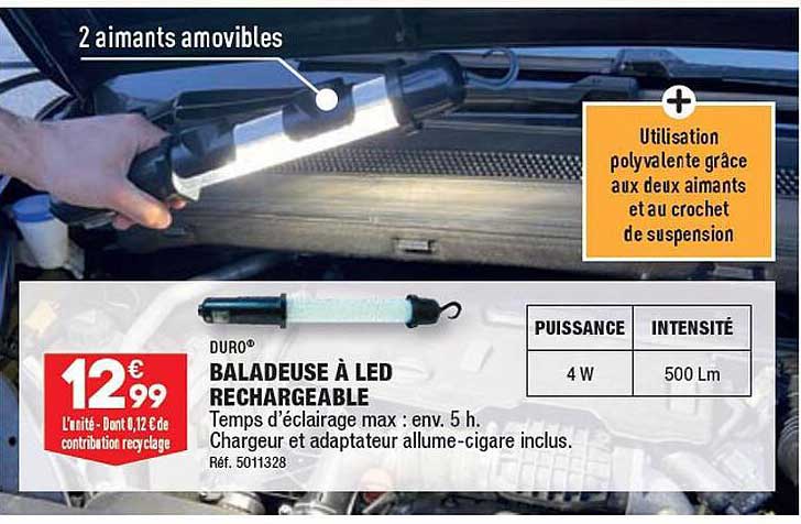 baladeuse à led rechargeable duro