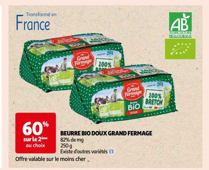 beurre bio doux grand fermage