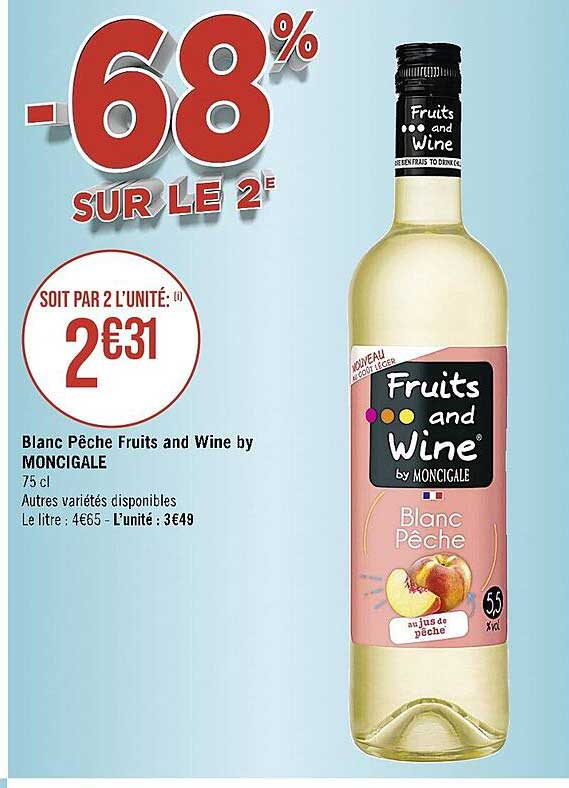 blanc pêche fruits and wine by moncigale
