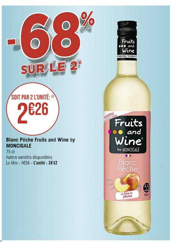 blanc pêche fruits and wine by moncigale