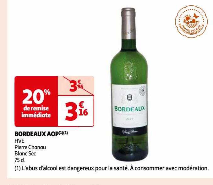 Bordeaux Aop Hve Pierre Chanau Blanc Sec