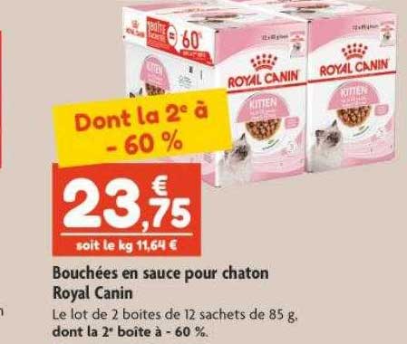 bouchées en sauce pour chaton royal canin