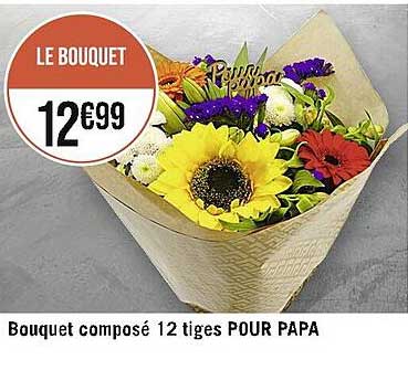 bouquet composé 12 tiges pour papa