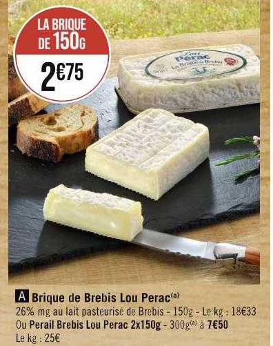 brique de brebis loup pérac ou perail brebis lou perac 2 x 150 g