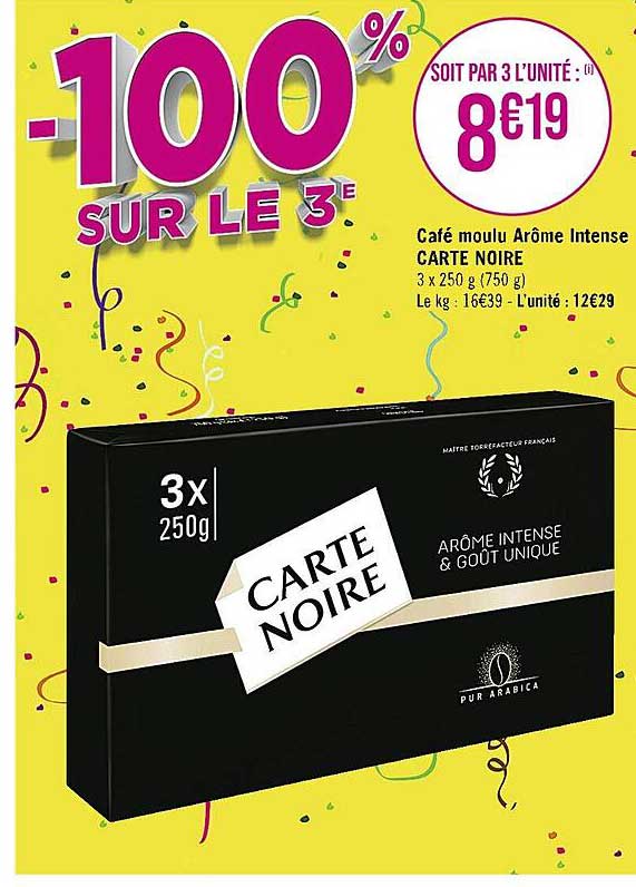 Café Moulu Arôme Intense Carte Noire