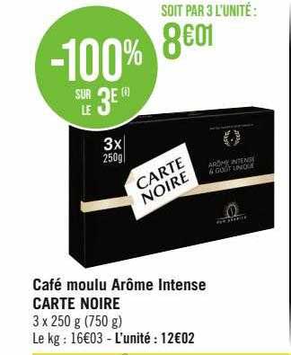 Café Moulu Arôme Intense Carte Noire