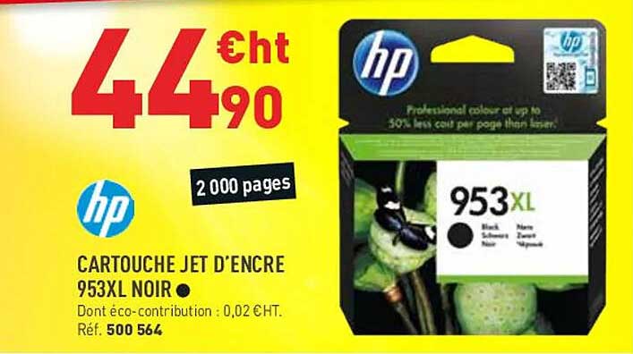 cartouche jet d'encre 953xl noir hp