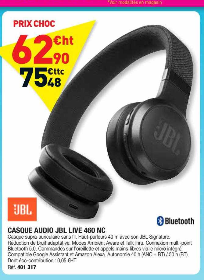 casque audio jbl live 460 nc jbl