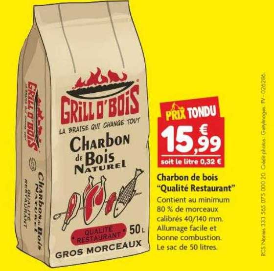 charbon de bois "qualité restaurant"
