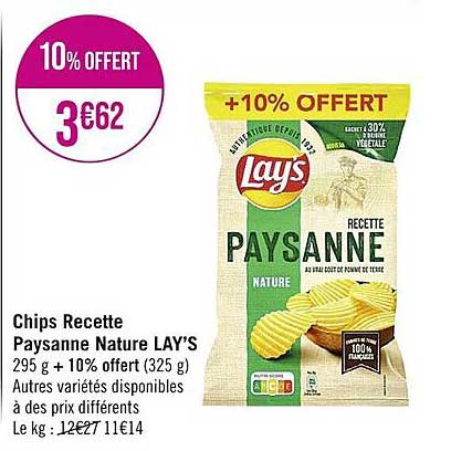 Chips Recette Paysanne Nature Lay's
