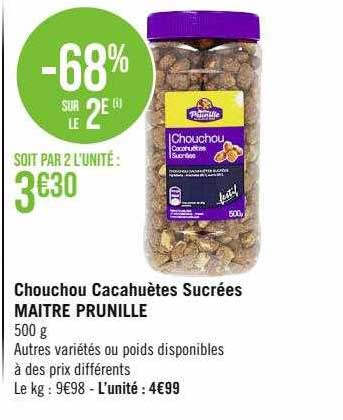 chouchou cacahuètes sucrées maître prunille