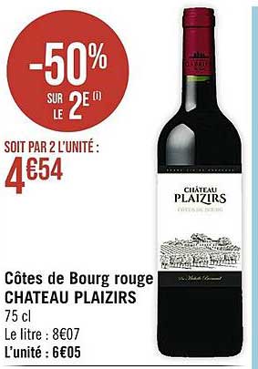 côtes de bourg rouge château plaizirs