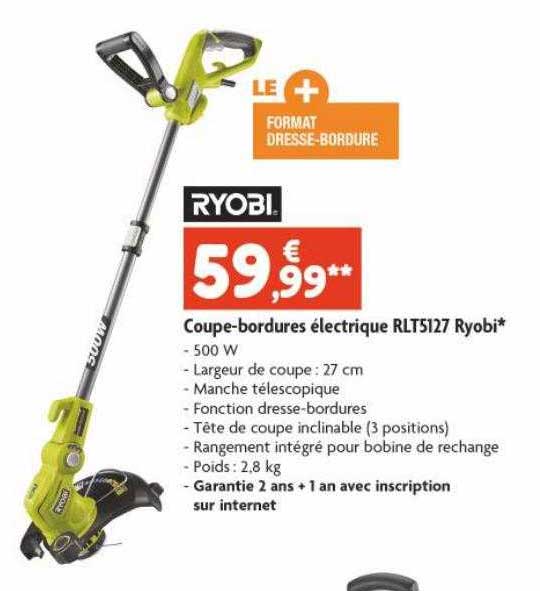 coupe-bordures électrique rlt5127 ryobi
