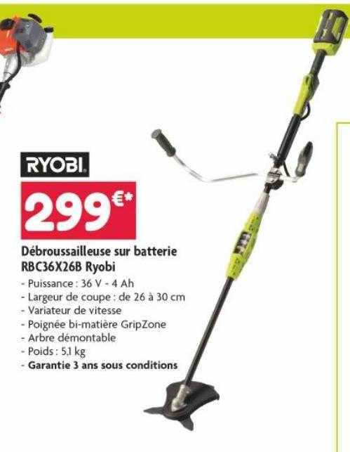 Débroussailleuse Sur Batterie Rbc36x26b Ryobi
