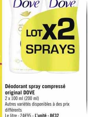 Déodorant Spray Compressé Original Dove