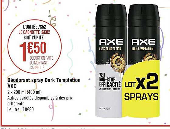 Déodorant Spray Dark Temptation Axe