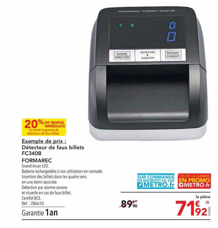 détecteur de faux billets fc340b formarec