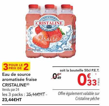 Eau De Source Aromatisée Fraise Cristaline