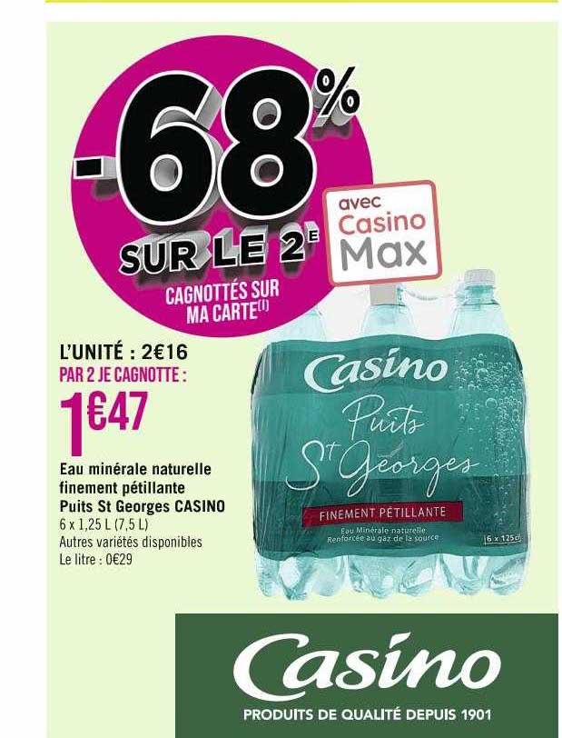 eau minérale naturelle finement pétillante puits st georges casino
