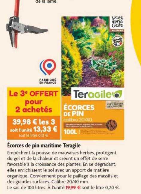 écorces de pin maritime teragile