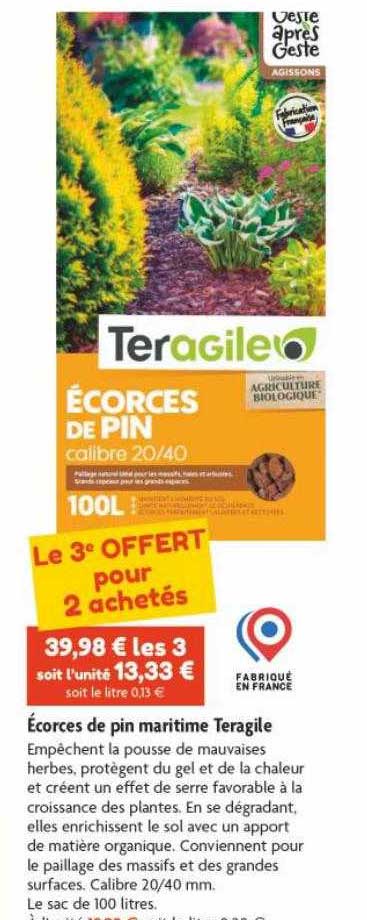 écorces de pin maritime teragile