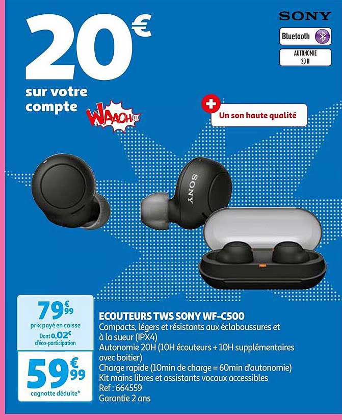 écouteurs tws sony wf-c500