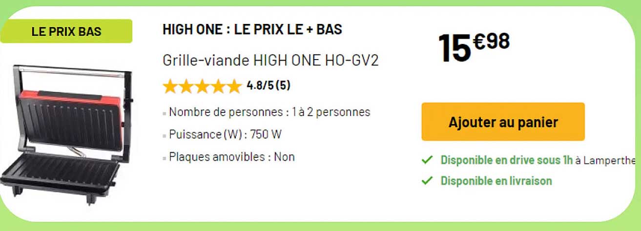 Grille-viande High One Ho-gv2