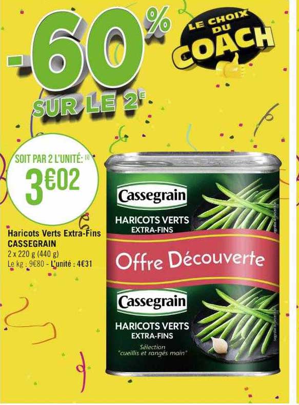 haricots verts extra-fins cassegrain
