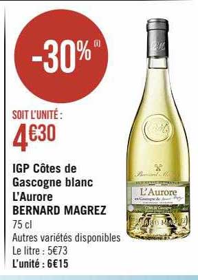 igp côtes de gascogne blanc l'aurore bernard magrez