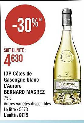 igp côtes de gascogne blanc l'aurore bernard magrez