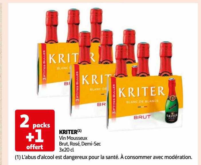 kriter vin mousseux brut, rosé, demi-sec