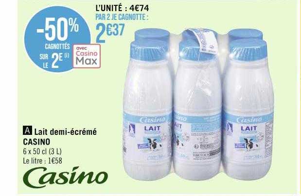 lait demi-écrémé casino