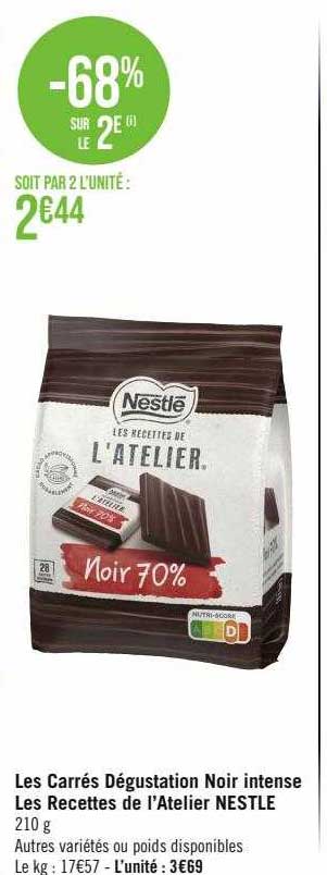 les carrés dégustation noir intense les recettes de l'atelier nestlé