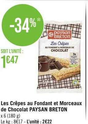 Les Crêpes Au Fondant Et Morceaux De Chocolat Paysan Breton