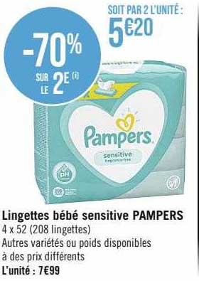 Lingettes Bébé Sensitive Pampers