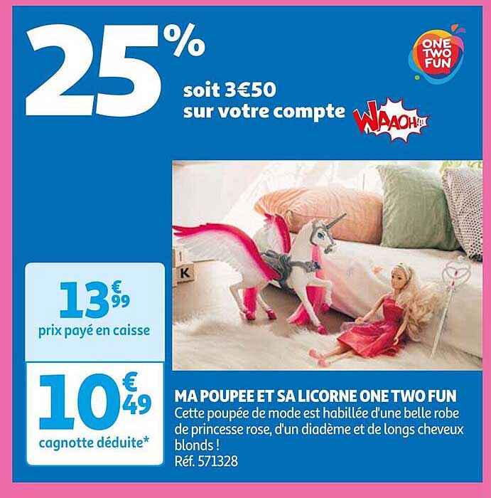 ma poupée et sa licorne one two fun