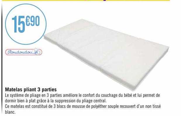 matelas pliant 3 parties roudoudou