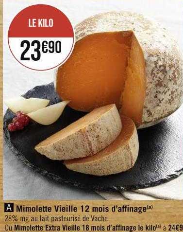 mimolette vieille 12 mois d'affinage ou mimolette extra vieille 18 mois d'affinage