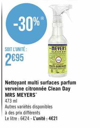 nettoyant multi surfaces parfum verveine citronnée clean day mars meyers