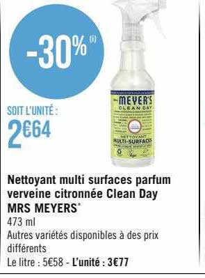 nettoyant multi surfaces parfum verveine citronnée clean day mrs meyers