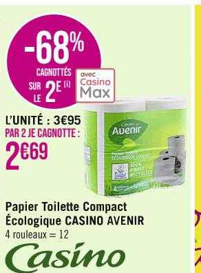 papier toilette compact écologique casino avenir