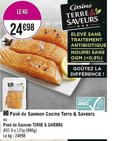 Pavé De Saumon Casino Terre & Saveurs Ou Pavé De Saumon Terre & Saveurs