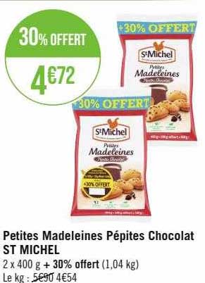 petites madeleines pépites chocolat st michel